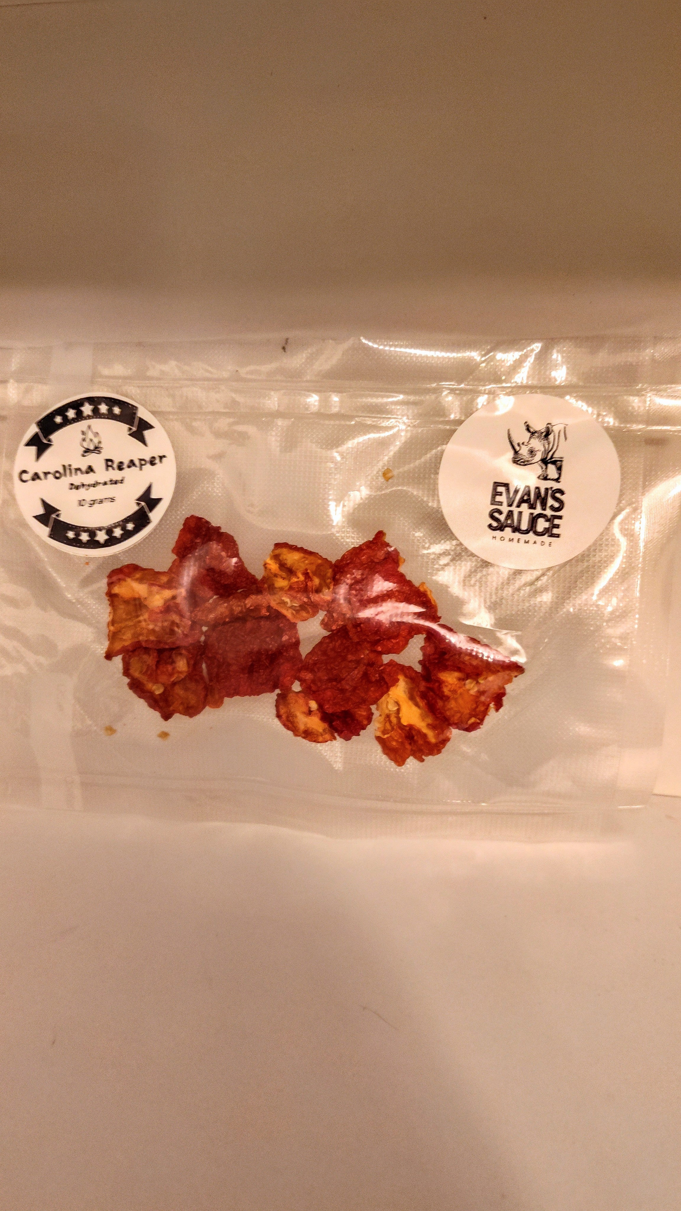 Dehydrated Carolina reapers